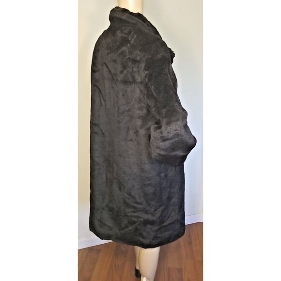 Cinzia Rocca Womens Baby Llama Wool Coat Mink Collar size 6 Bemberg Italy - Picture 4 of 13